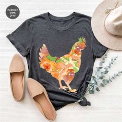 farm shirt, chicken tees, shirt for women, chicken shirt, farm animal t-shirt, chicken mom graphic tees, farmer vneck sh