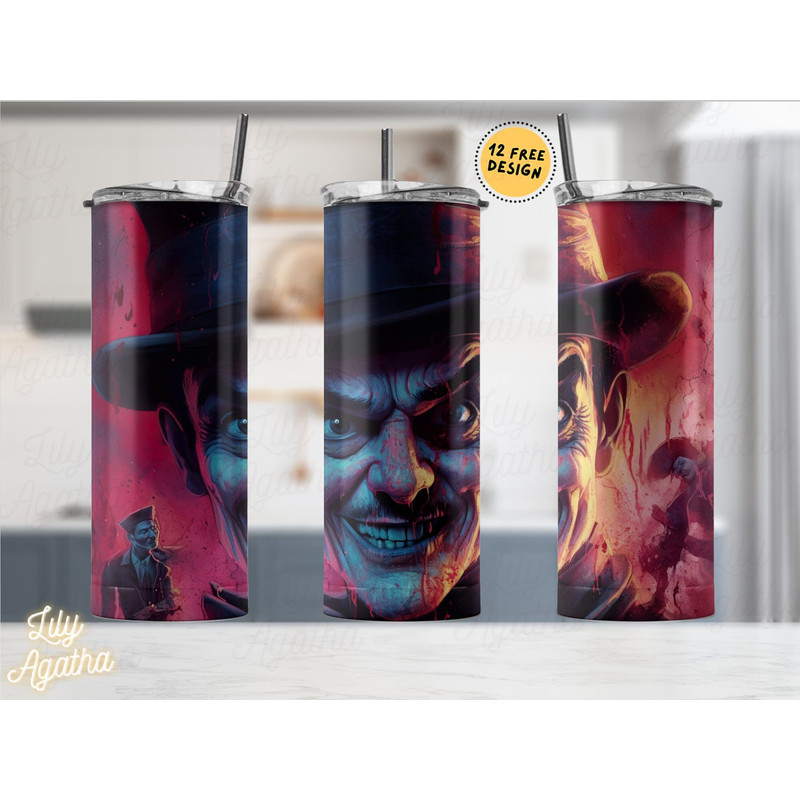 Horror Movie Tumbler, Horror Movie Skinny Tumbler, Horror Movie 20oz Skinny Tumbler, Creeping Terror Tumbler.png