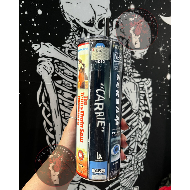 Horror Movie Tumbler, Horror Movie Skinny Tumbler, Horror Movie 20oz Skinny Tumbler, Creepy Cult Classics Tumbler.png