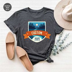 hiking shirt, customized camping shirt, mountain graphic tees, vacation t-shirt, personalized camp vneck shirt, travel g