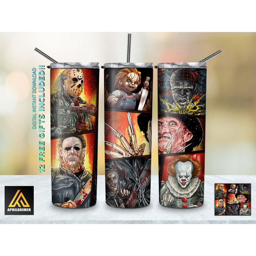 Horror Movie Tumbler, Horror Movie Skinny Tumbler, Horror Movie 20oz Skinny Tumbler, Dark Descent Tumbler.png