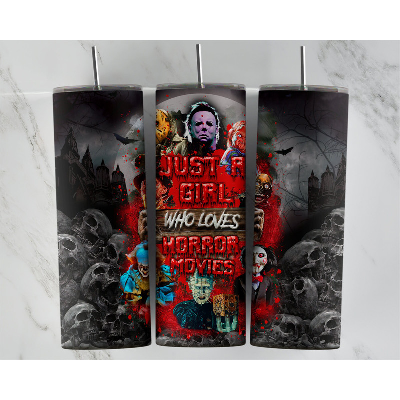Horror Movie Tumbler, Horror Movie Skinny Tumbler, Horror Movie 20oz Skinny Tumbler, Dark Desires On Display Tumbler.png