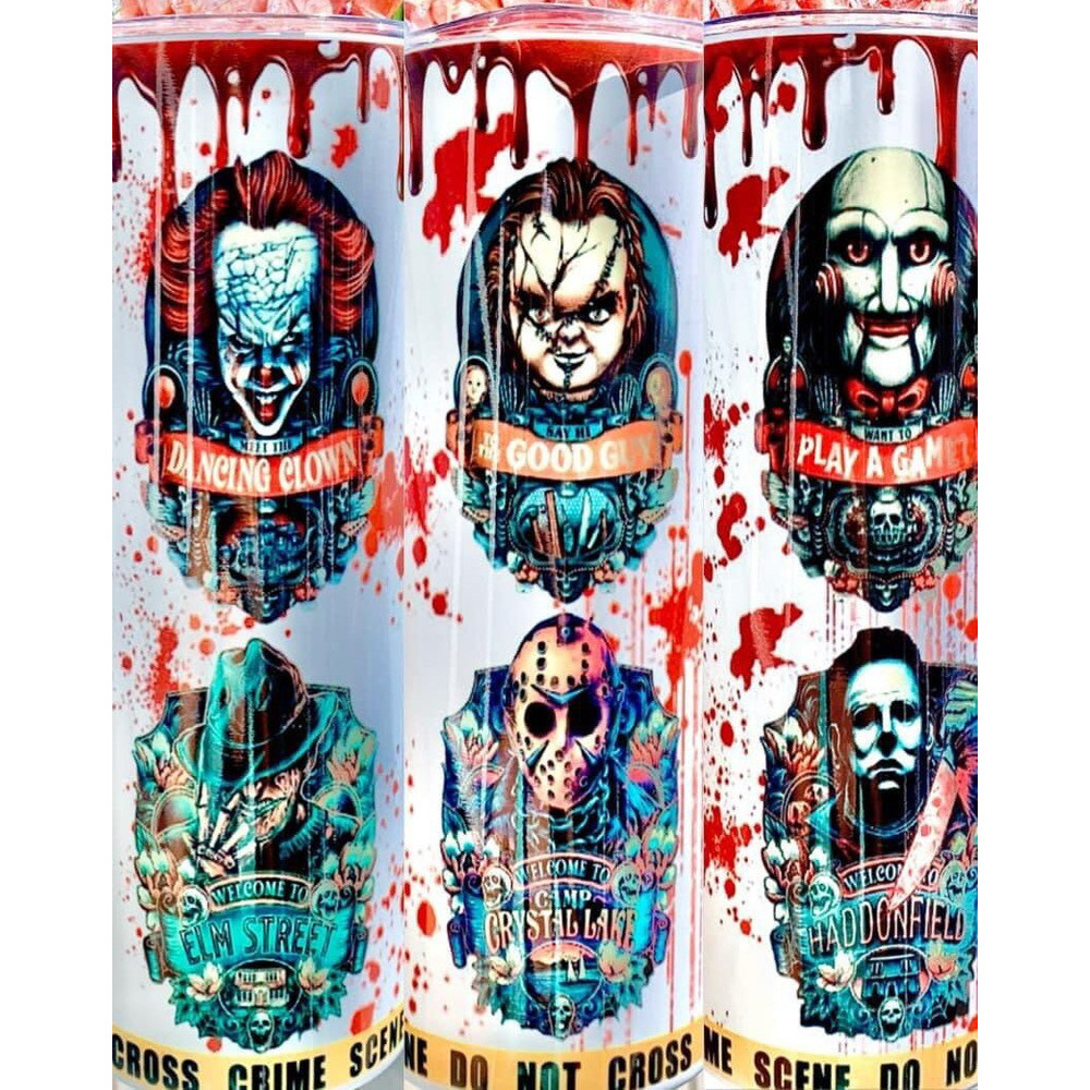 Horror Movie Tumbler, Horror Movie Skinny Tumbler, Horror Movie 20oz Skinny Tumbler, Demonic Nightfall Tumbler.png