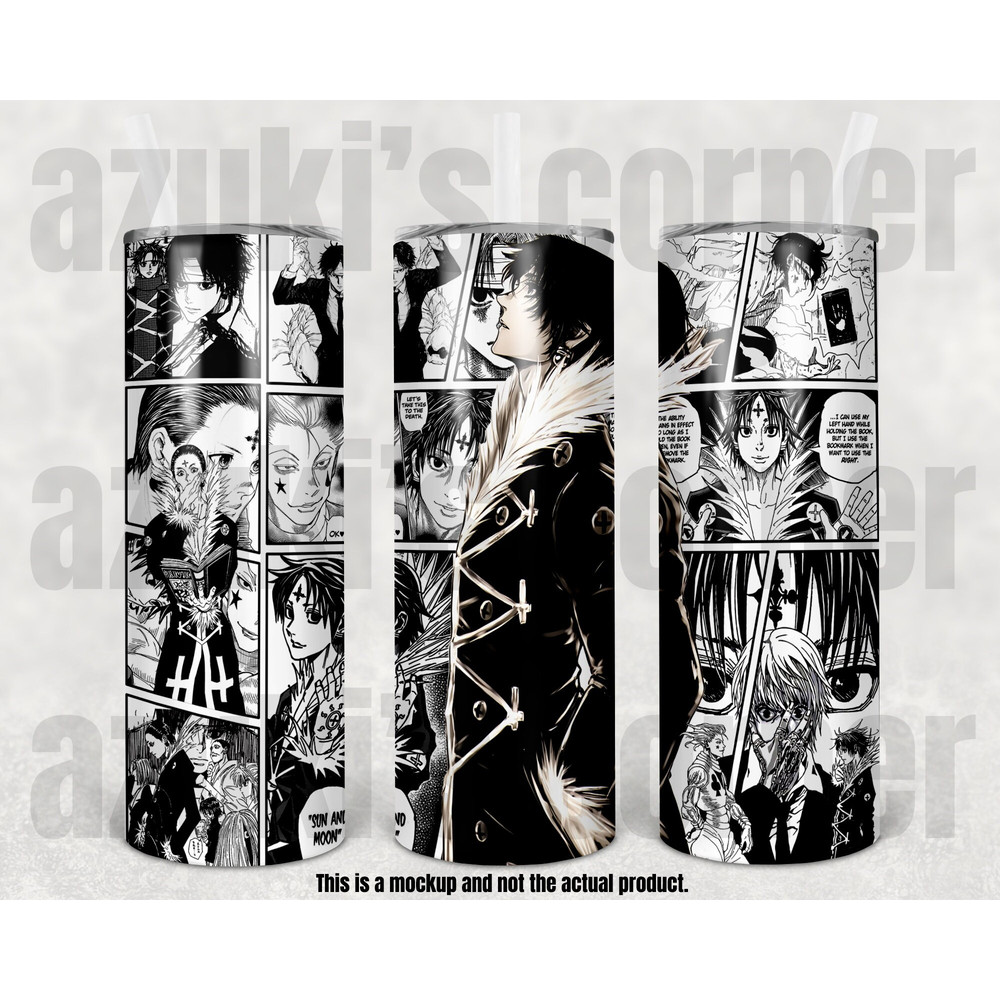 Anime Tumbler, Anime Cup, Manga Panel Tumbler, Manga Shounen Tumbler - 20oz, 25oz Frosted Clear Bamboo Lid #82.jpg