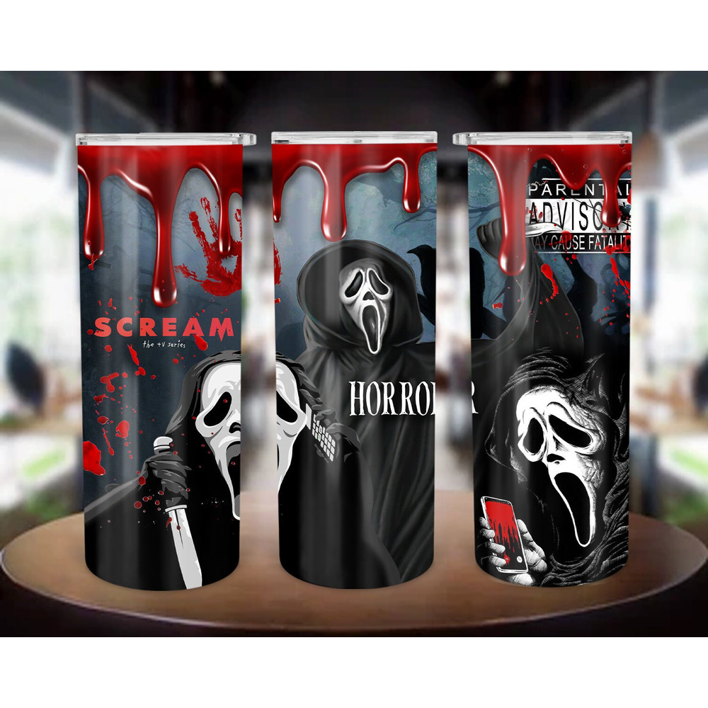 Horror Movie Tumbler, Horror Movie Skinny Tumbler, Horror Movie 20oz Skinny Tumbler, Diabolical Delights Tumbler.png