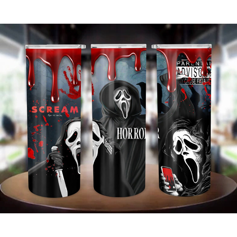 Horror Movie Tumbler, Horror Movie Skinny Tumbler, Horror Movie 20oz Skinny Tumbler, Diabolical Delights Tumbler.png
