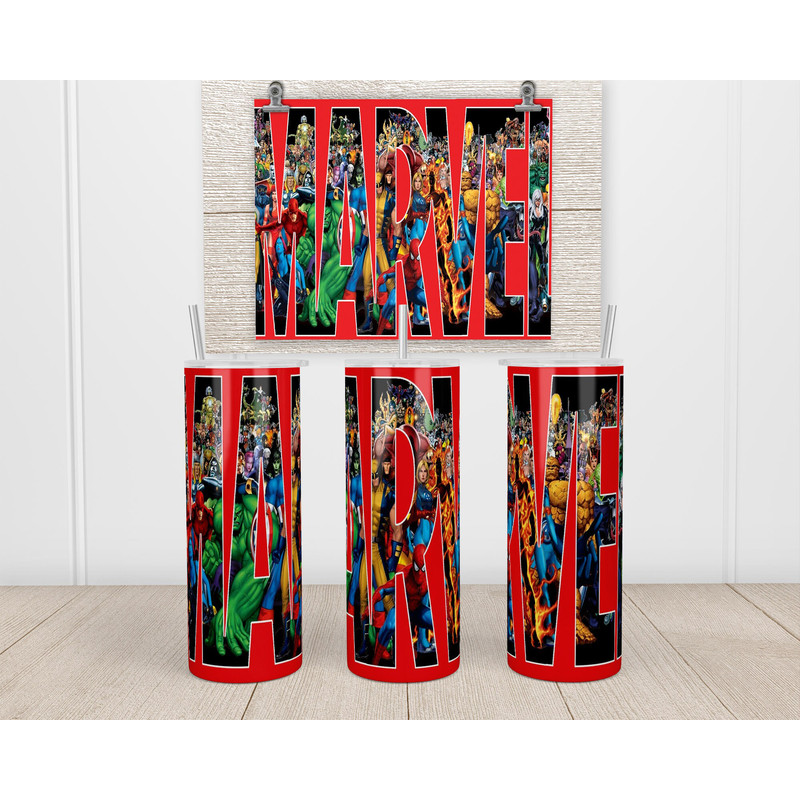 Marvel Heroes Tumbler Skinny Marvel Heroes Mock-up StraightTapered Design PNG - INSTANT DOWNLOAD - Tumbler Wrap Png.jpg
