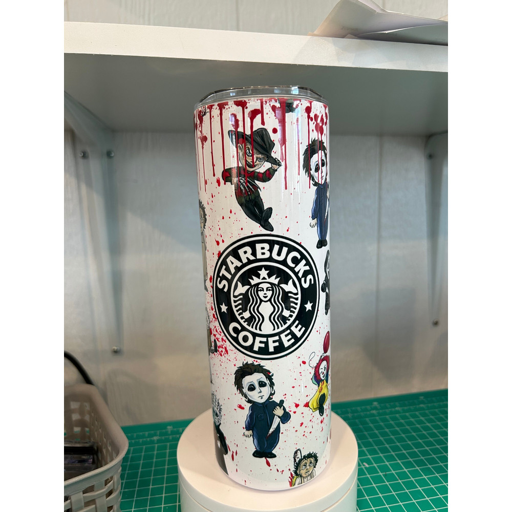 Horror Movie Tumbler, Horror Movie Skinny Tumbler, Horror Movie 20oz Skinny Tumbler, Dreadful Delights Tumbler.png