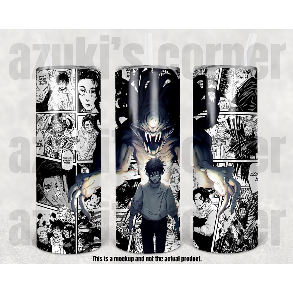 Anime Tumbler, Anime Cup, Manga Panel Tumbler, Shounen Anime Tumbler - 20oz, 25oz Frosted Clear Bamboo Lid #34.jpg