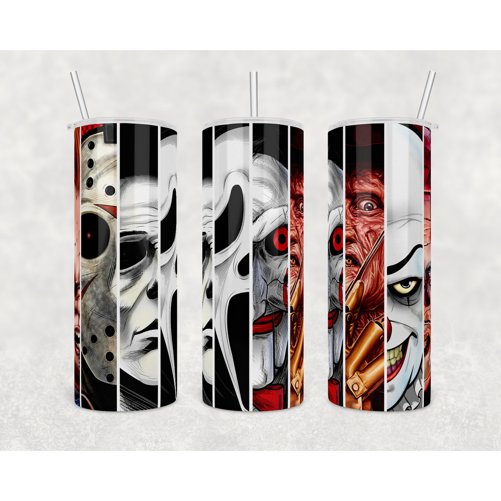 Horror Movie Tumbler, Horror Movie Skinny Tumbler, Horror Movie 20oz Skinny Tumbler, Enigmatic Nightfall Tumbler.png