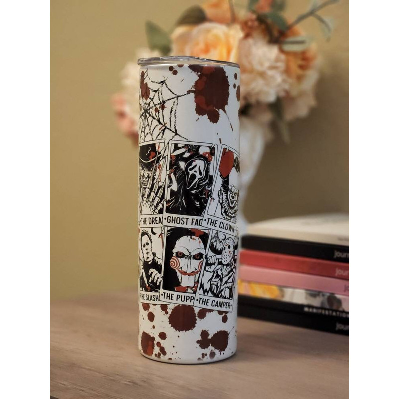 Horror Movie Tumbler, Horror Movie Skinny Tumbler, Horror Movie 20oz Skinny Tumbler, Frighteningly Fascinating Tumbler.png