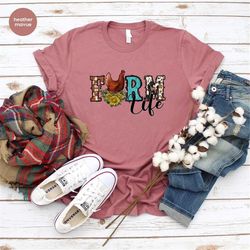 farm outfit, gift for farmer, farmer shirt, chicken shirt, funny farm crewneck sweatshirt, farm gift, western graphic te
