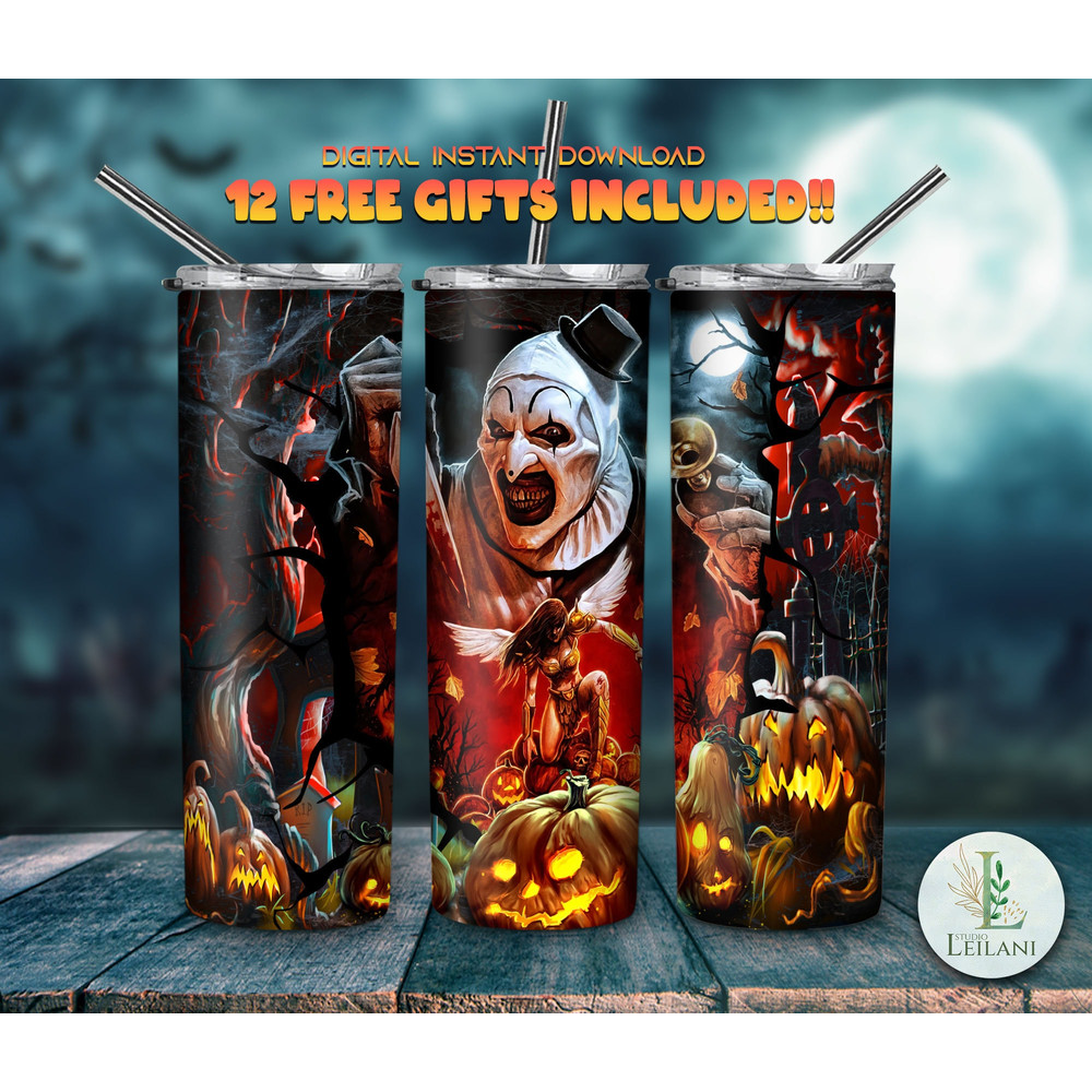 Horror Movie Tumbler, Horror Movie Skinny Tumbler, Horror Movie 20oz Skinny Tumbler, Ghastly Delusions Tumbler.png