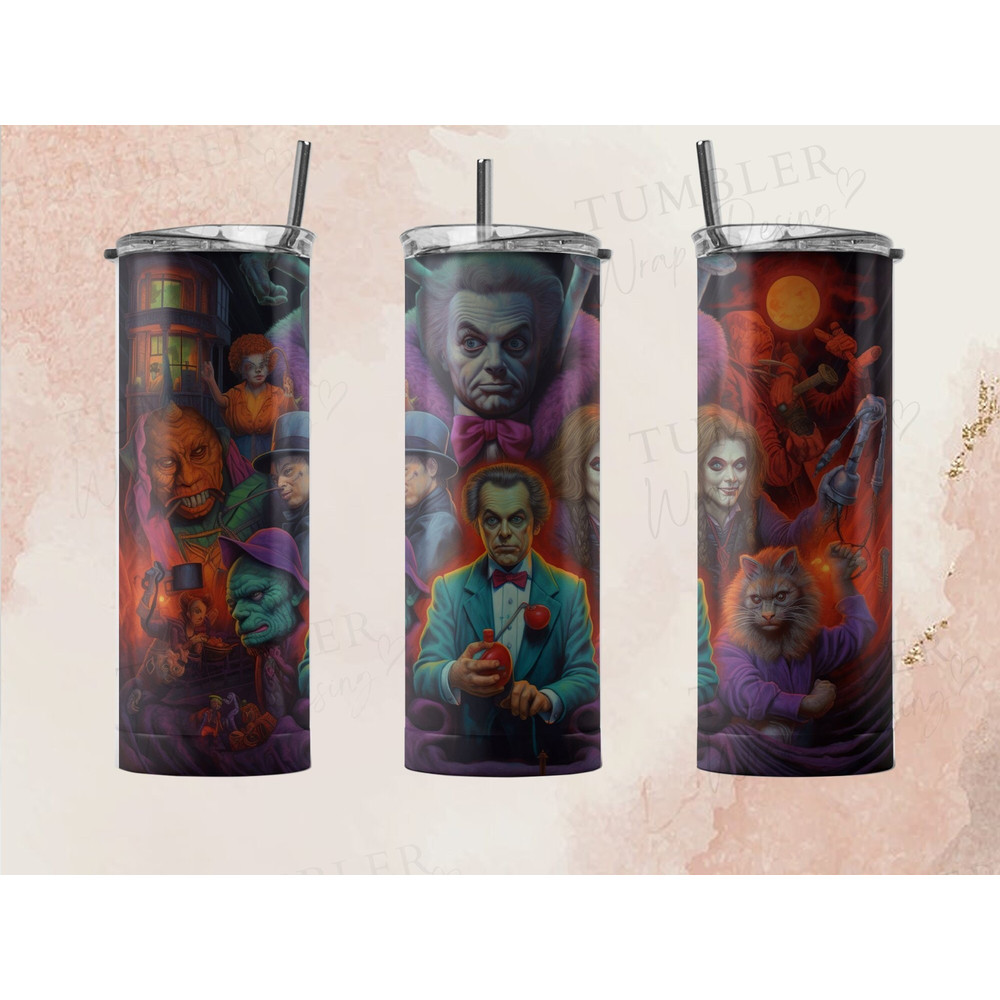 Horror Movie Tumbler, Horror Movie Skinny Tumbler, Horror Movie 20oz Skinny Tumbler, Ghostly Gravitas Tumbler.png