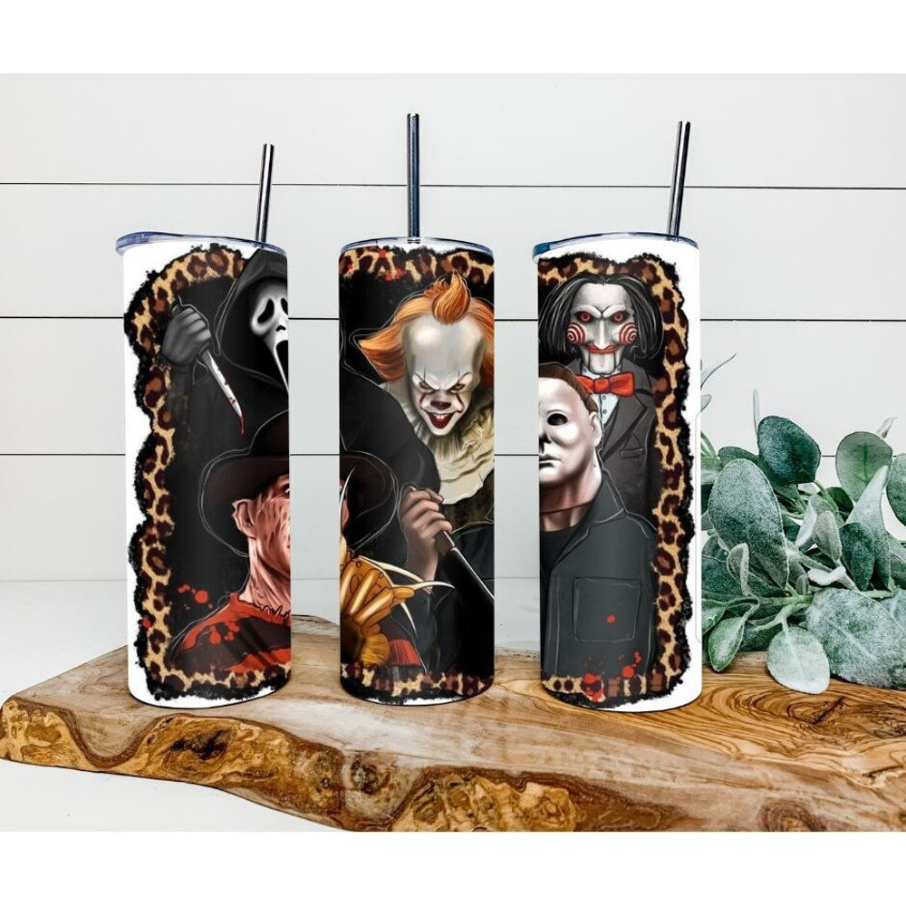 Horror Movie Tumbler, Horror Movie Skinny Tumbler, Horror Movie 20oz Skinny Tumbler, Ghostly Gruesomeness Tumbler.png