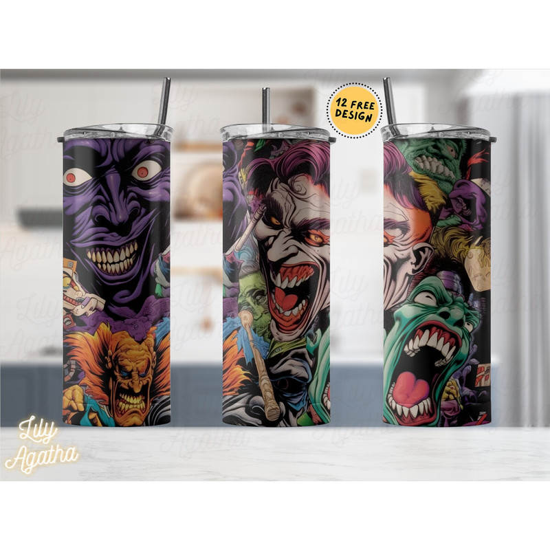 Horror Movie Tumbler, Horror Movie Skinny Tumbler, Horror Movie 20oz Skinny Tumbler, Graveyard Flicks Tumbler.png