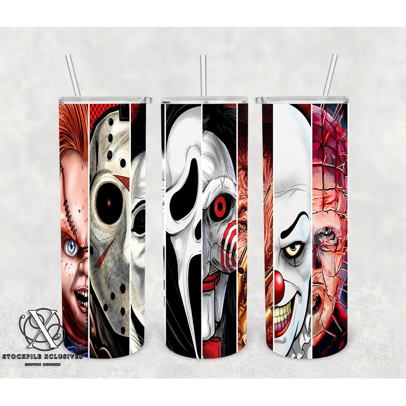 Horror Movie Tumbler, Horror Movie Skinny Tumbler, Horror Movie 20oz Skinny Tumbler, Haunted Imagery Tumbler.png