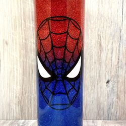 spider man epoxy coated tumbler, spider man epoxy coated skinny tumbler