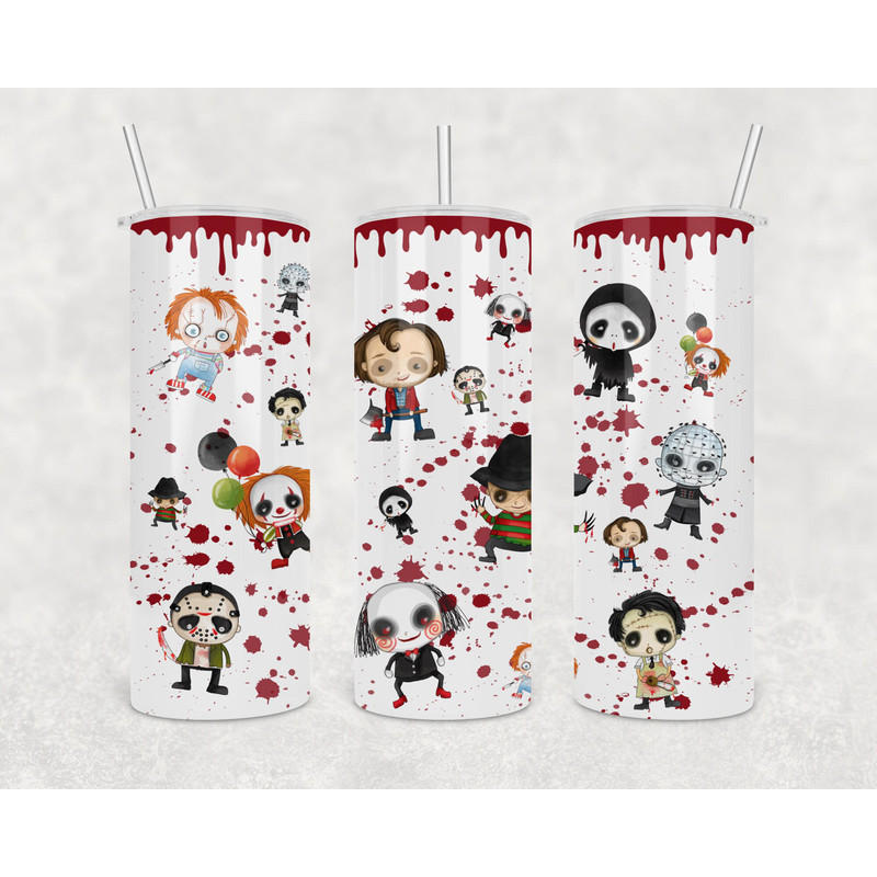 Horror Movie Tumbler, Horror Movie Skinny Tumbler, Horror Movie 20oz Skinny Tumbler, Haunting Hysteria Tumbler.png
