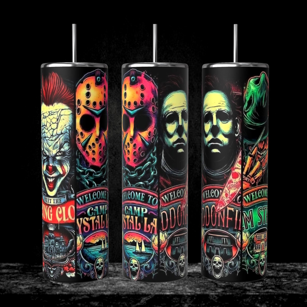 Horror Movie Tumbler, Horror Movie Skinny Tumbler, Horror Movie 20oz Skinny Tumbler, Horrific Desires Tumbler.png