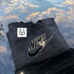 nike x chichi dragon ball embroidered sweatshirt, anime embroidered sweatshirt, custom anime embroidered crewneck, anime
