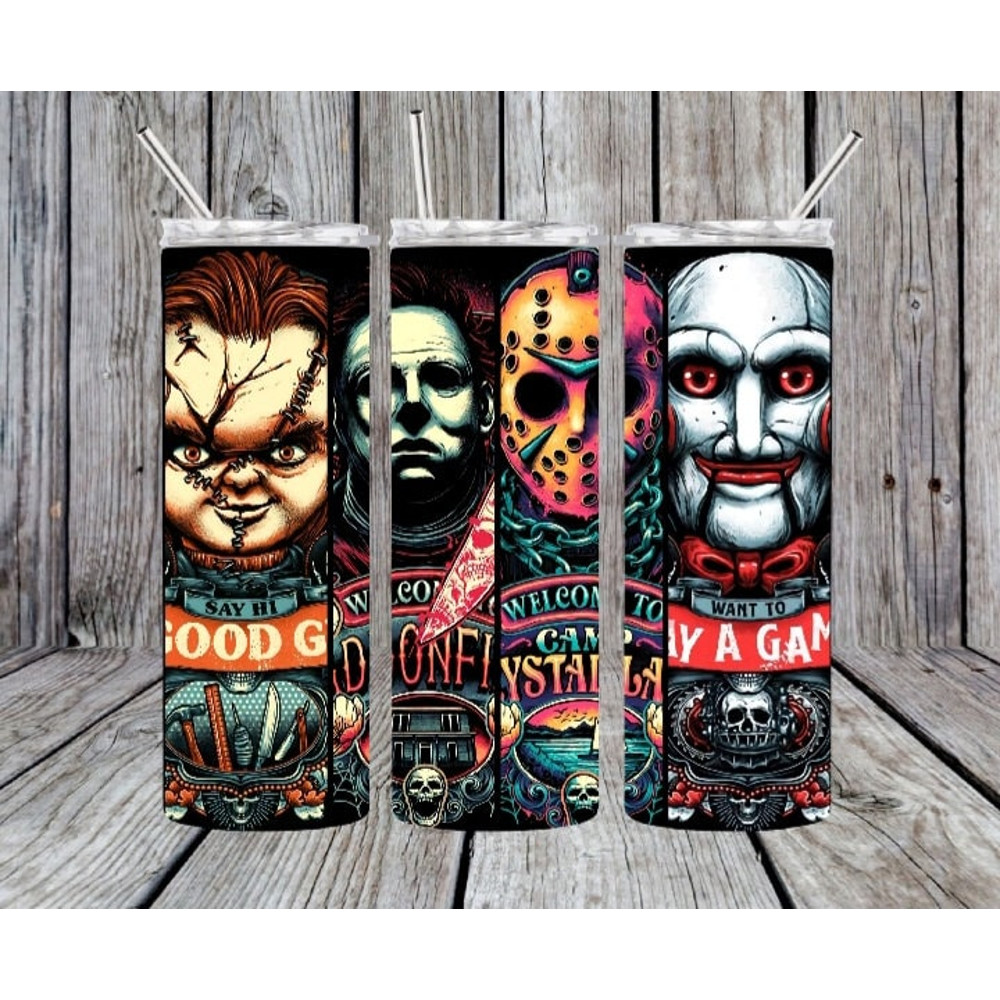 Horror Movie Tumbler, Horror Movie Skinny Tumbler, Horror Movie 20oz Skinny Tumbler, Horrific Realities Tumbler.png