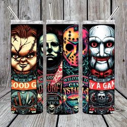 horror movie tumbler, horror movie skinny tumbler, horror movie 20oz skinny tumbler, horrific realities tumbler