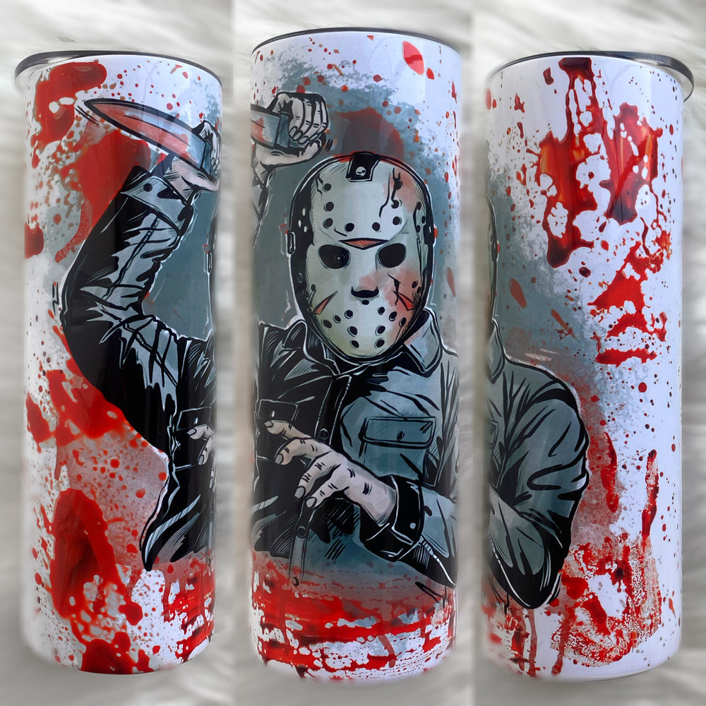 Horror Movie Tumbler, Horror Movie Skinny Tumbler, Horror Movie 20oz Skinny Tumbler, Horror Flick Fanatic Tumbler.png