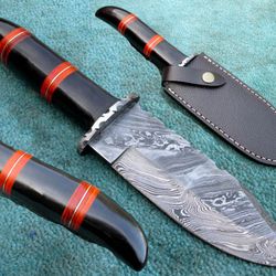 Custom Hand Made Hunting Knife , Superior Damascus Steel Hunting Survival Knife