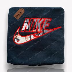 nike x uchiha itachi naruto embroidered sweatshirt, anime embroidered sweatshirt, custom anime embroidered crewneck