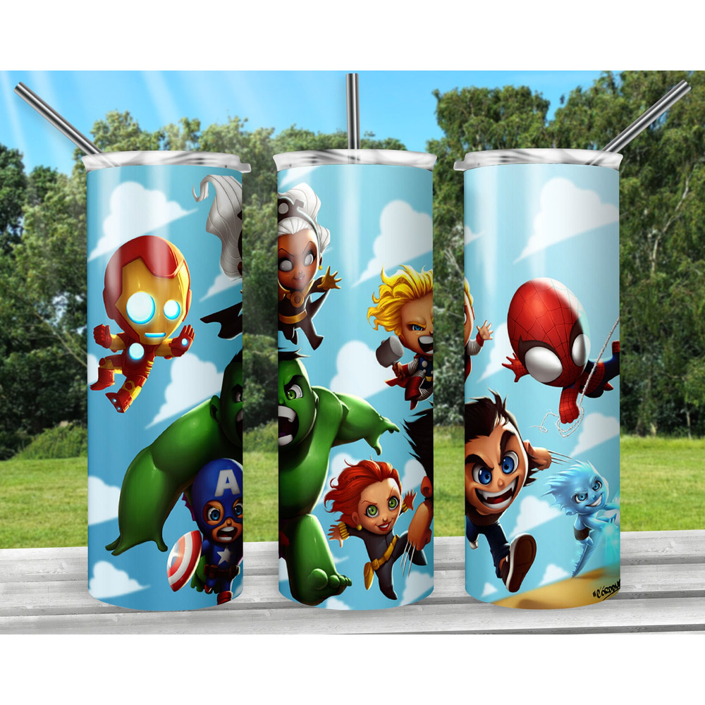 Superhero 20oz Sublimation Tumbler Designs, Cartoon Straight Skinny Tumbler Wrap PNG, Sublimation Design PNG, Digital Download, PNG-1.jpg