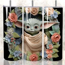 cute yoda tumbler, cute yoda skinny tumbler