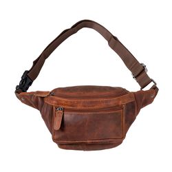 Unisex Genuine Leather Bag Shoulder & Messenger Crossbody Belt Bag For Travelling