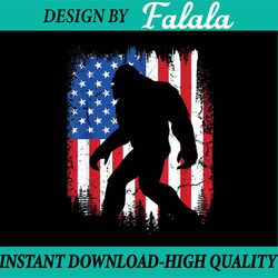 retro bigfoot silhouette usa flag sasquatch lovers july 4th png, american flag bigfoot png, the fourth of july, digital