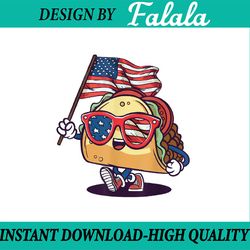 taco sunglasses american flag usa funny 4th of july png, 4th of july flag png, retro america taco png, digital download