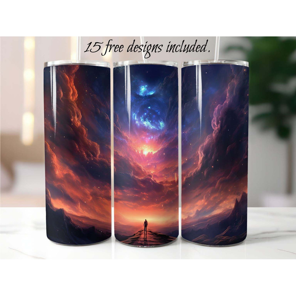 Sci Fi Traveler 20 oz Skinny Tumbler Sublimation Design Digital Download PNG Sci Fi tumbler.jpg