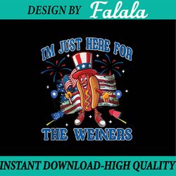 patriotic hot dog i'm just here for the wieners 4th of july png, hot dog usa flag, independence day png, digital