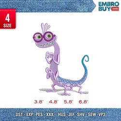 randall monster inc / anime embroidery design/ anime design/ embroidery pattern/ design pes dst vp3 format