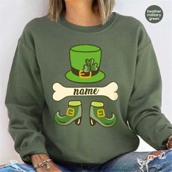 personalized irish sweatshirt, four leaf clover long sleeve shirt, custom st patricks day hooded, custom shamrock hoodie