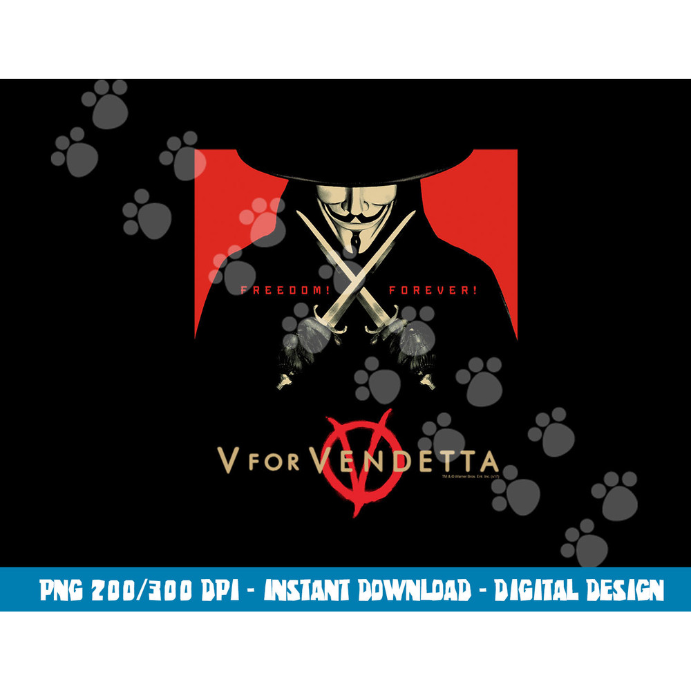 V for Vendetta Freedom Forever Longsleeve T Shirt Long Sleeve  png, sublimation .jpg