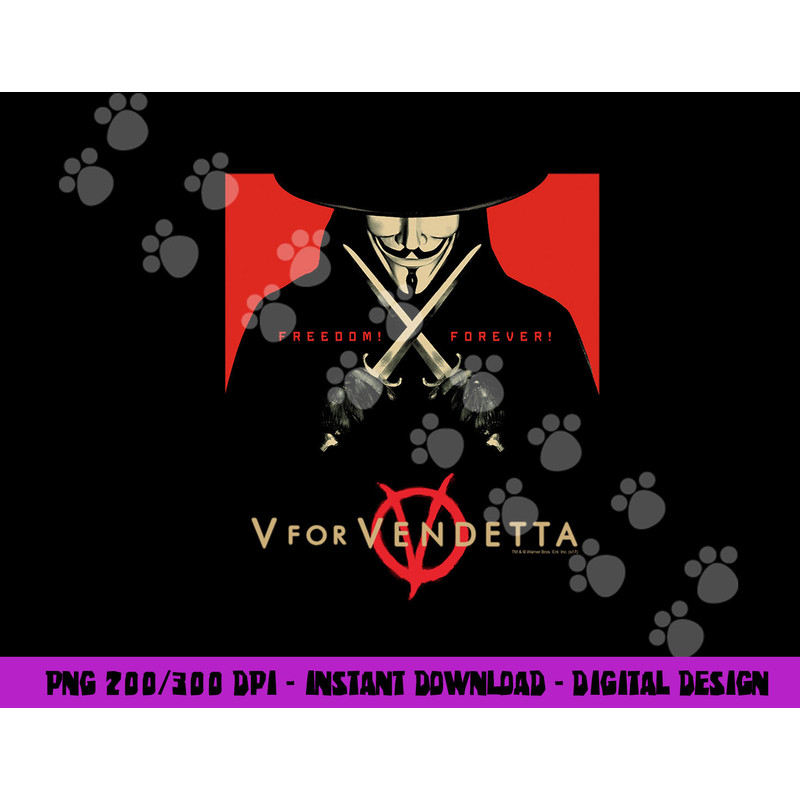 V for Vendetta Freedom Forever Longsleeve T Shirt Long Sleeve  png, sublimation .jpg