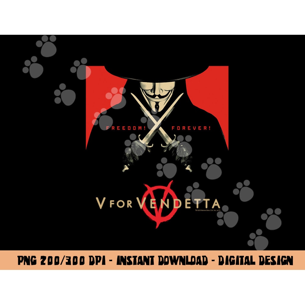 V for Vendetta Freedom Forever Longsleeve T Shirt Long Sleeve png, sublimation .jpg
