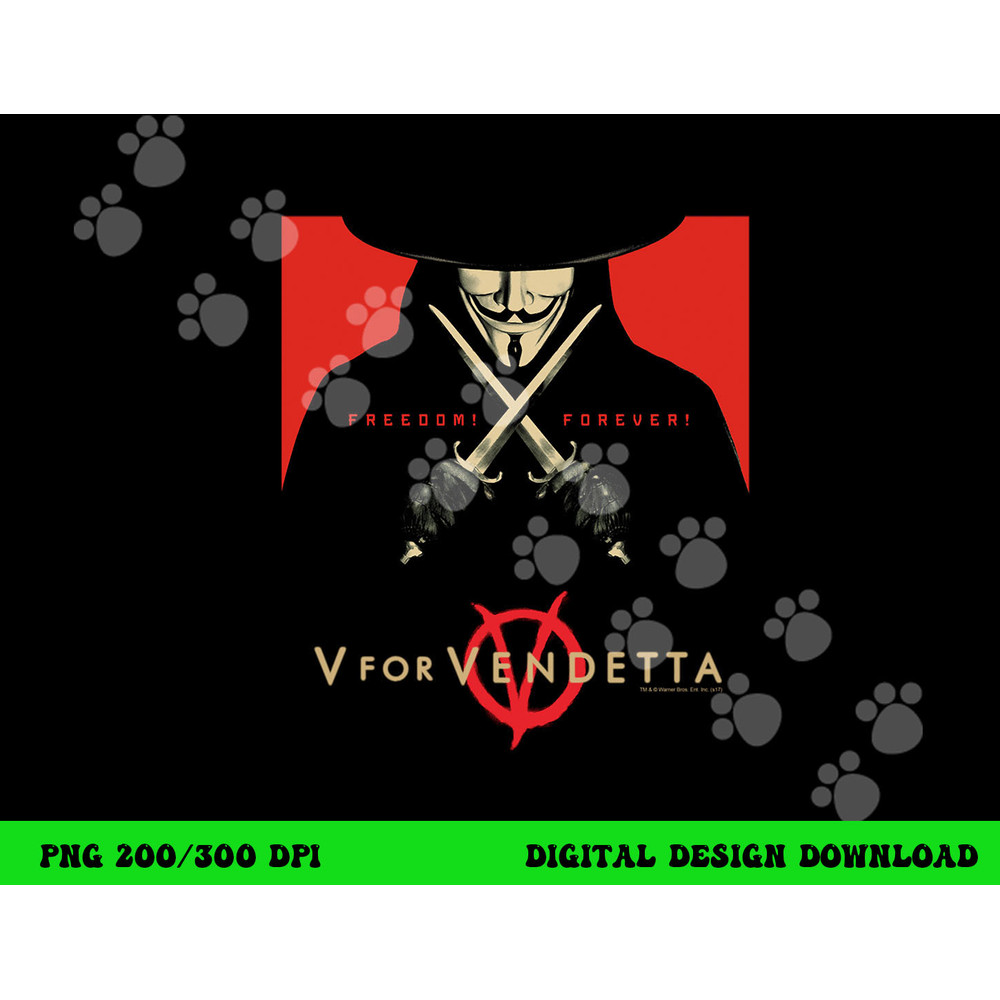 V for Vendetta Freedom Forever Longsleeve T Shirt Long Sleeve  png, sublimation .jpg