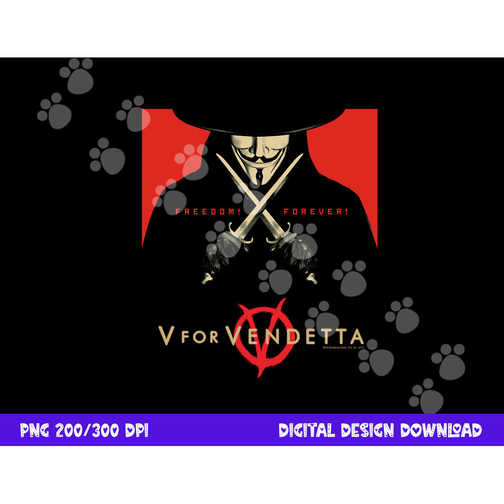 V for Vendetta Freedom Forever Longsleeve T Shirt Long Sleeve png, sublimation .jpg
