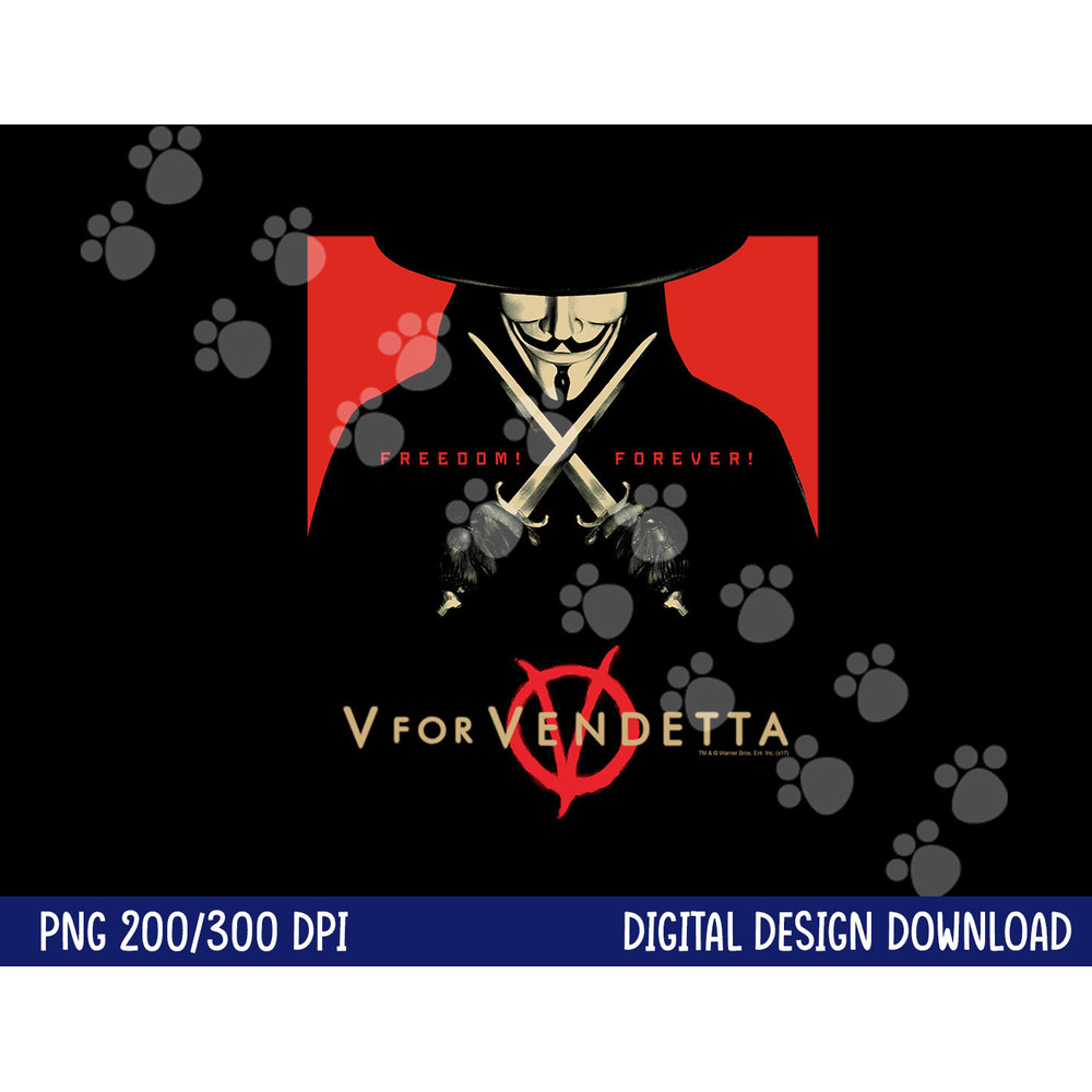 V for Vendetta Freedom Forever Longsleeve T Shirt Long Sleeve png, sublimation .jpg