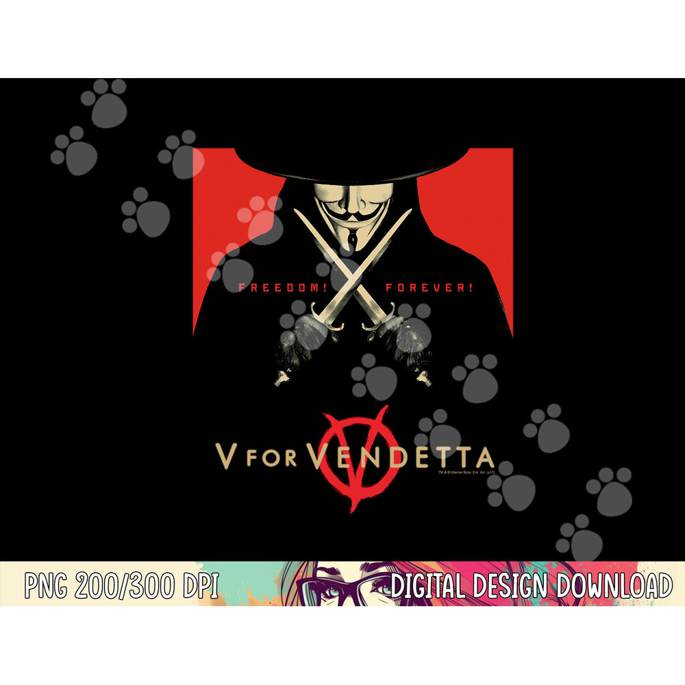 V for Vendetta Freedom Forever Longsleeve T Shirt Long Sleeve png, sublimation .jpg