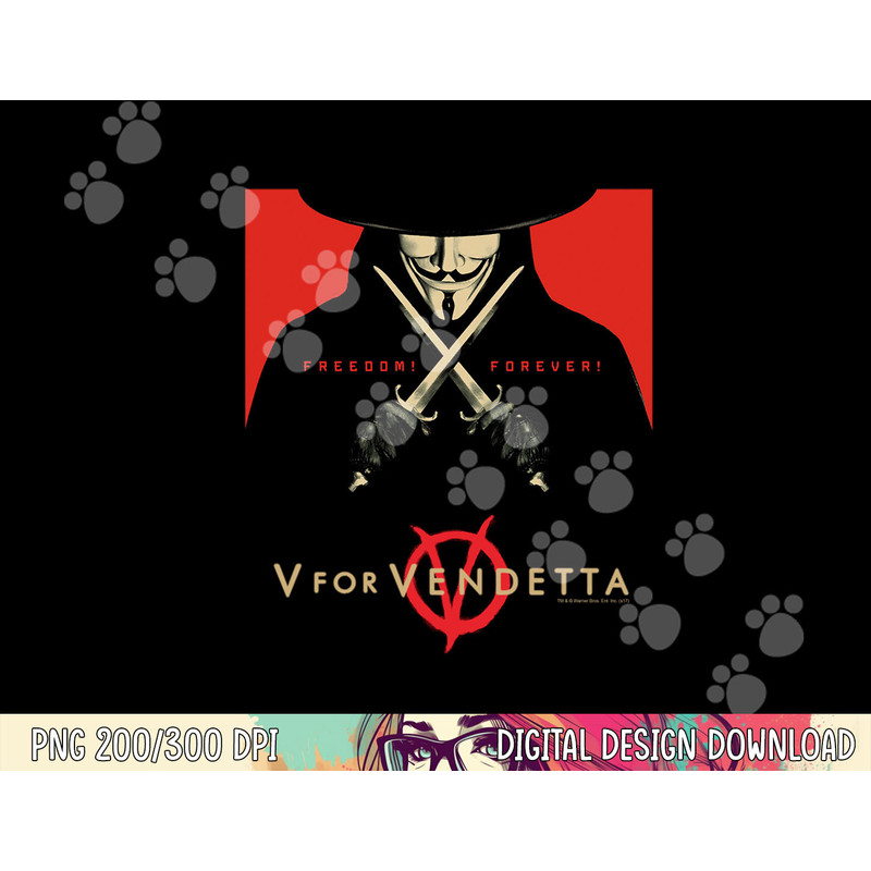 V for Vendetta Freedom Forever Longsleeve T Shirt Long Sleeve png, sublimation .jpg