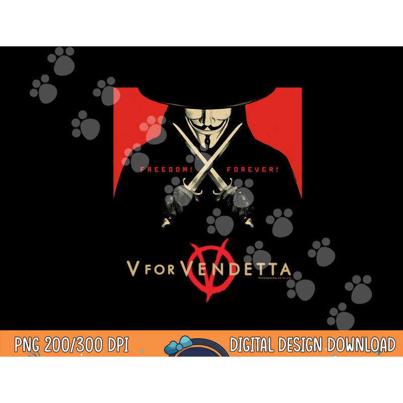 V for Vendetta Freedom Forever Longsleeve T Shirt Long Sleeve  png, sublimation .jpg