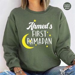 custom ramadan crewneck sweatshirt, fasting long sleeve shirt, personalized muslim hooded, religious hoodies and sweater
