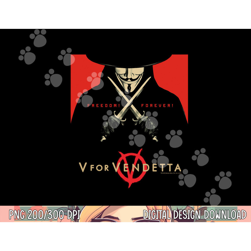 V for Vendetta Freedom Forever Longsleeve T Shirt Long Sleeve png, sublimation .jpg